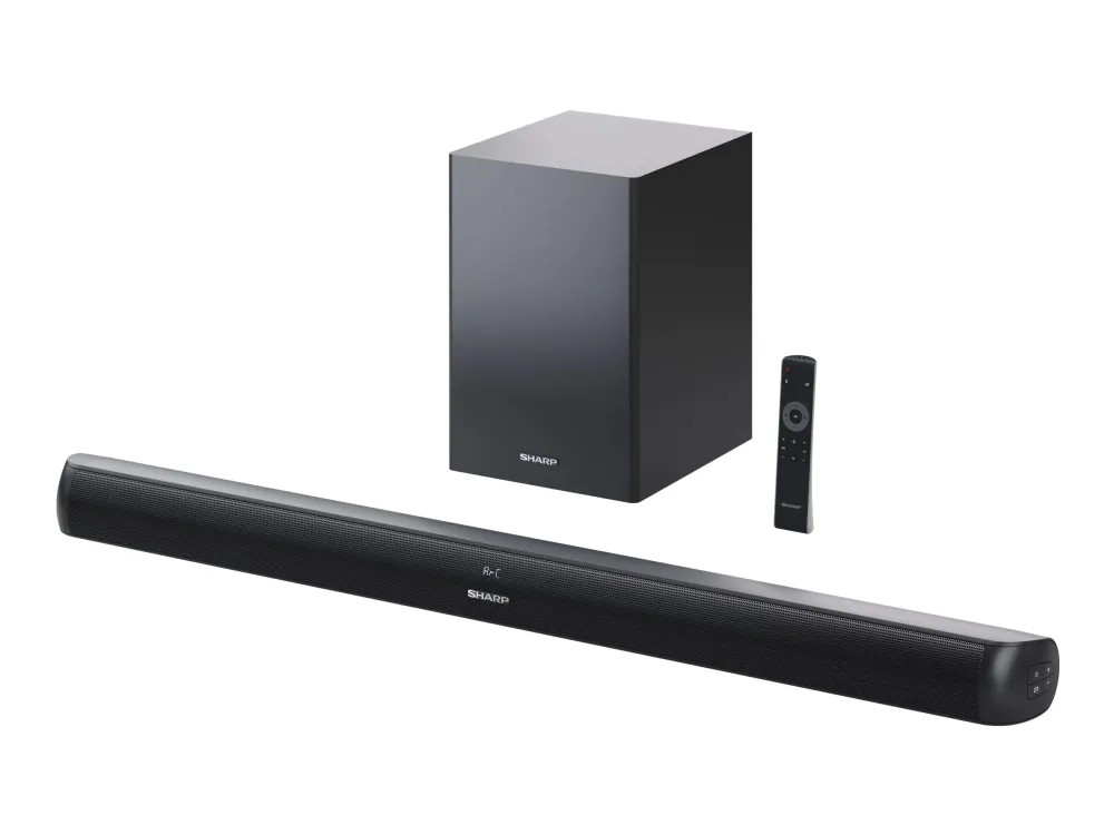 Sharp HT-SBW202 - Lydbarsystem - til hjemmebiograf - 2.1-kanal - trådløs - Bluetooth - sort