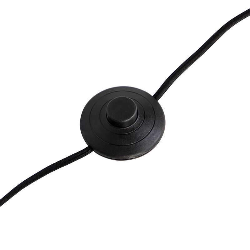 Moderne vloerlamp zwart met zwarte kap 45 cm - Simplo