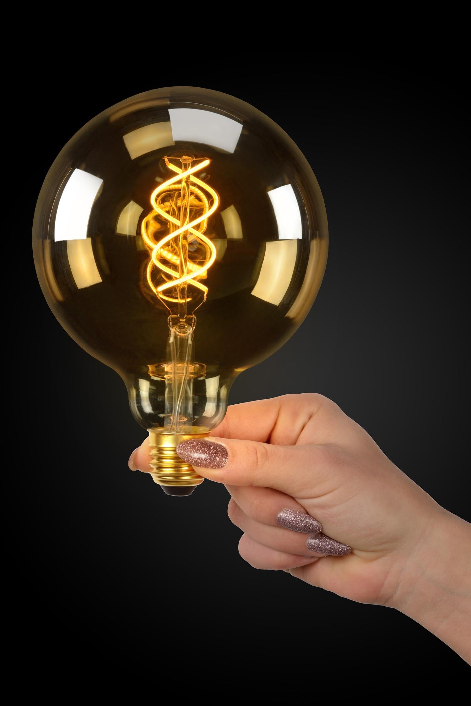 G125 Globe LED lichtbron E27 Ã125 5W 2200K amber dimbaar