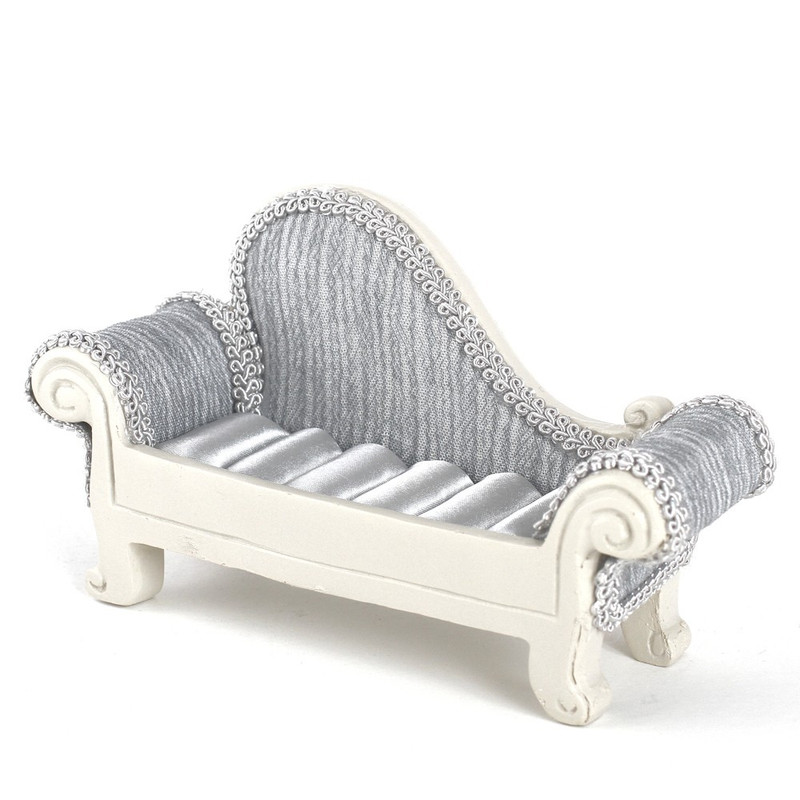 Porte bijoux bagues canapé sofa rayures - Présentoirs pour bijoux Gris