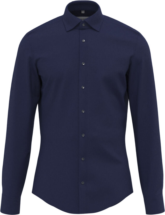 Seidensticker Flannel shirt Slim Long sleeve Kent-Collar Uni Blue