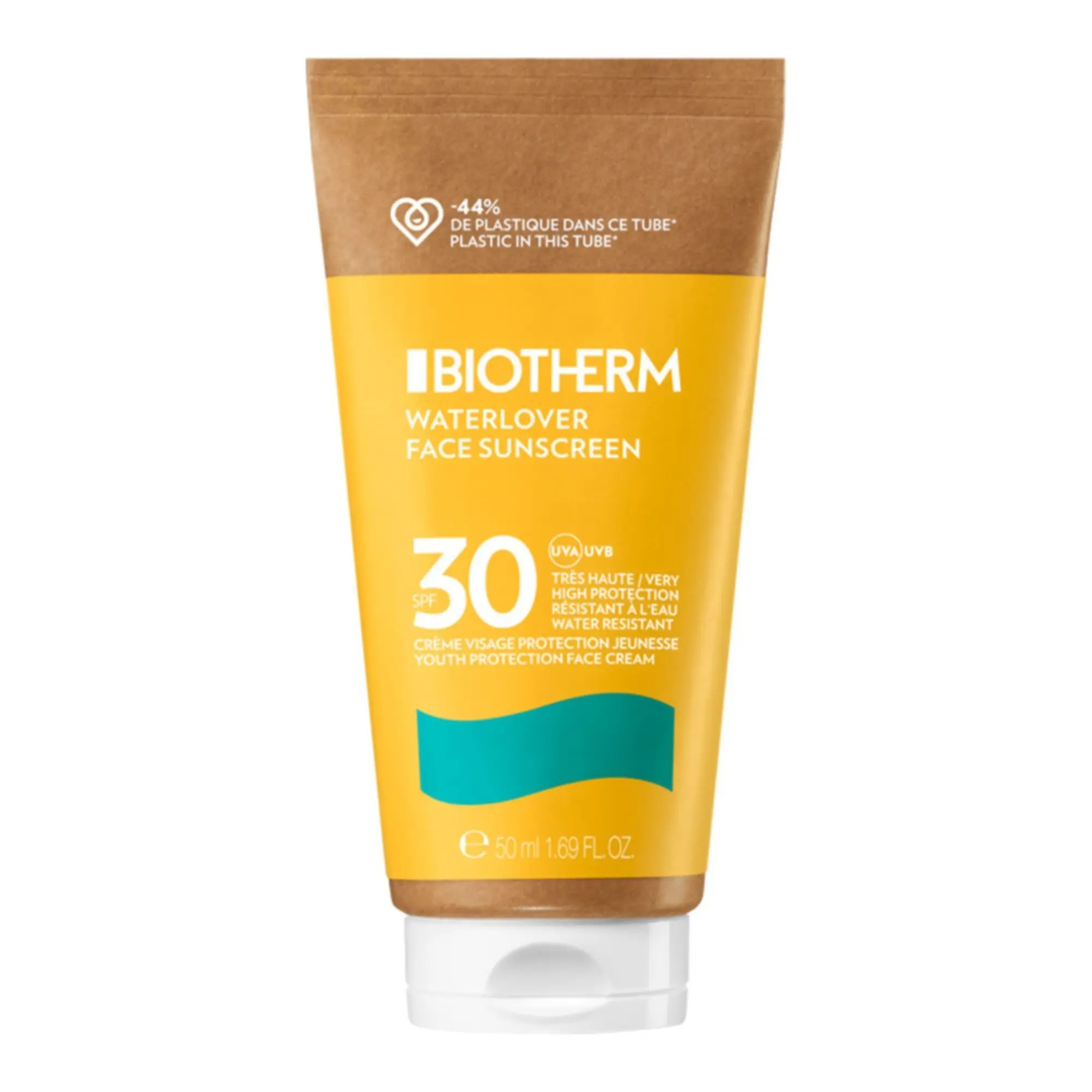 Biotherm - Waterlover crème solaire visage SPF30 Crème solaire visage protection jeunesse pour prévenir le photovieillissement Tube 50 MLT - Nouveautés