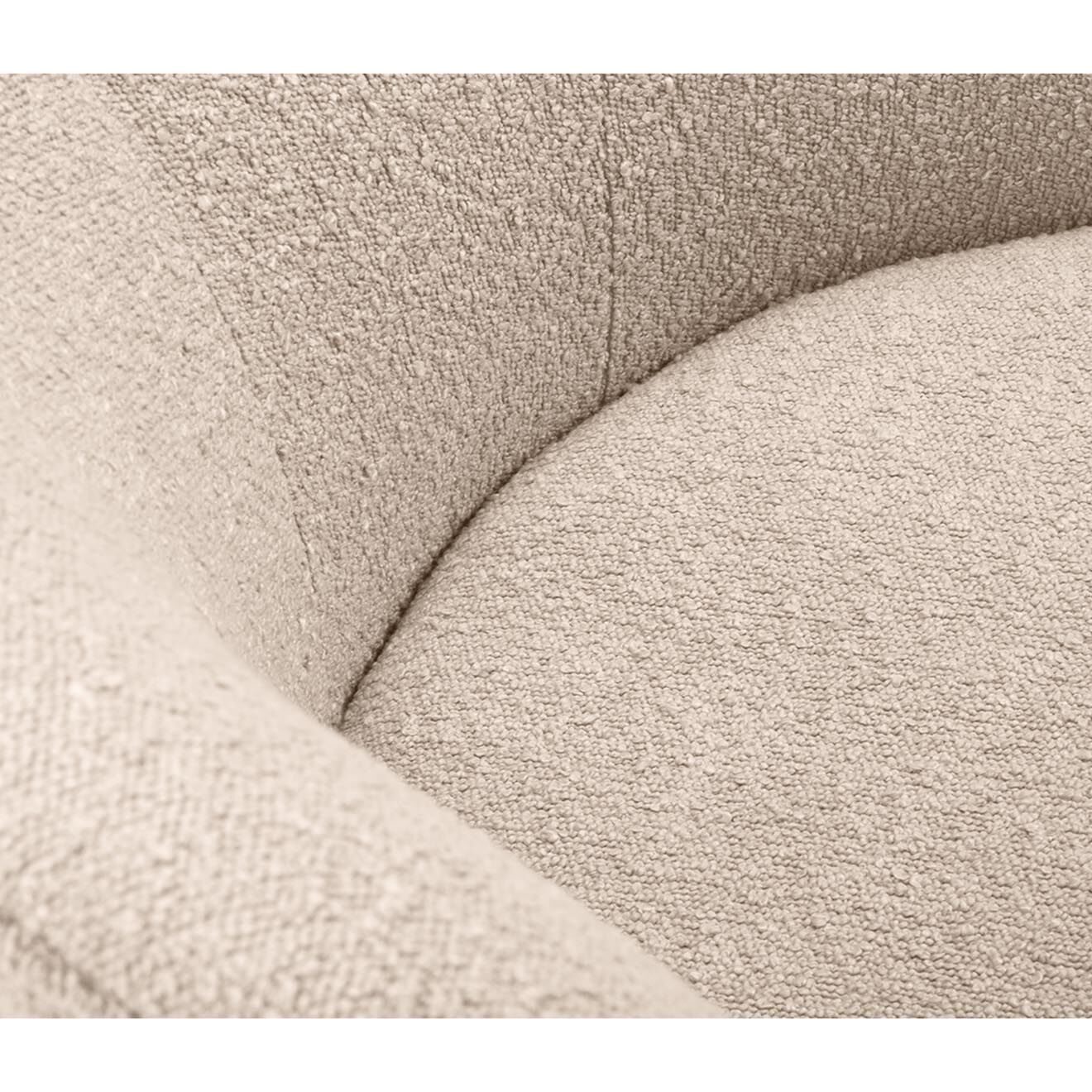 Mazzini Sofas Canapé Clove 2 places Velours bouclé beige - 130x77x80 cm