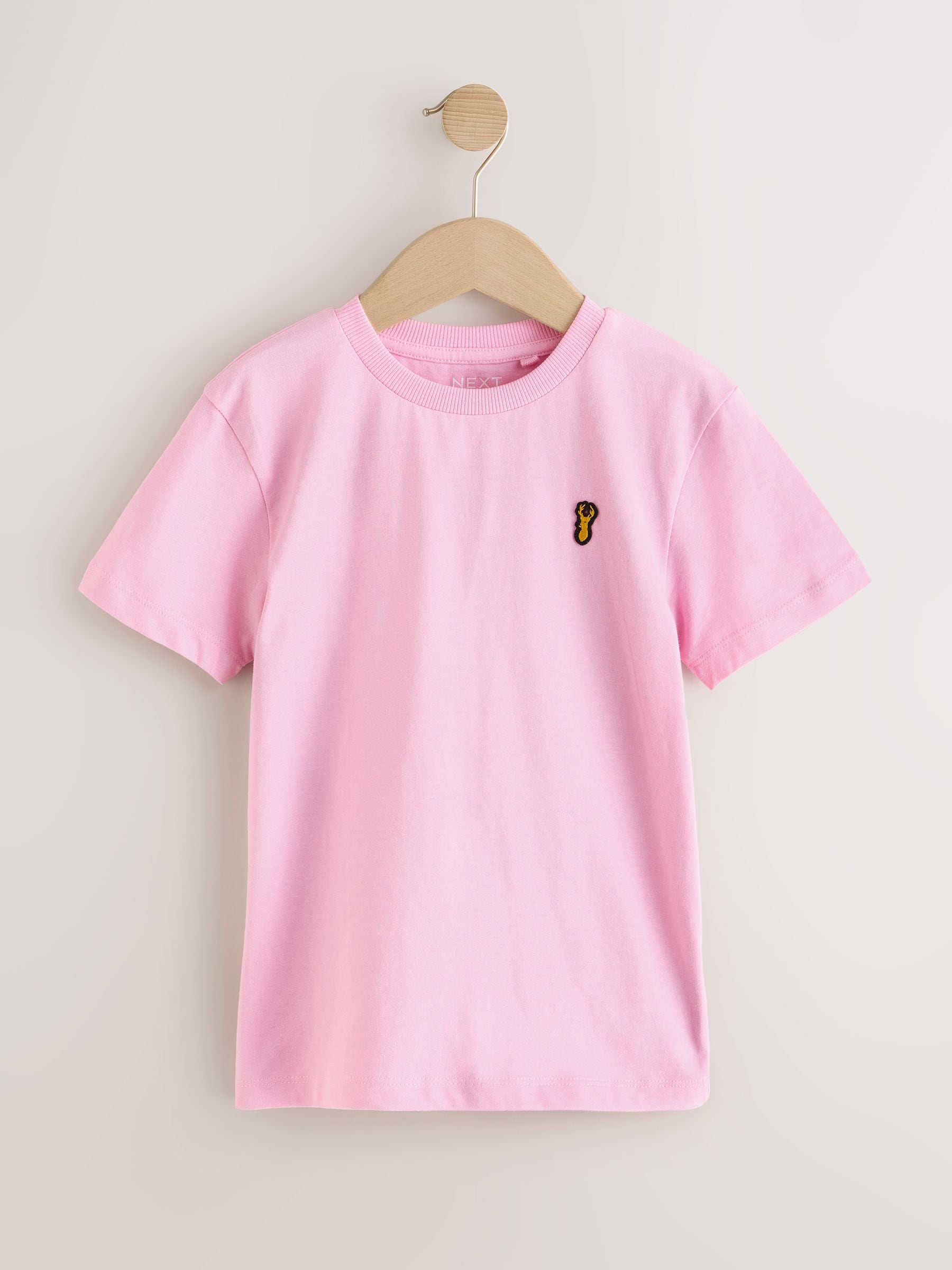 Pastel - T-shirts met korte mouwen en geborduurd rendier, verpakking van 4 (3-16jr)
