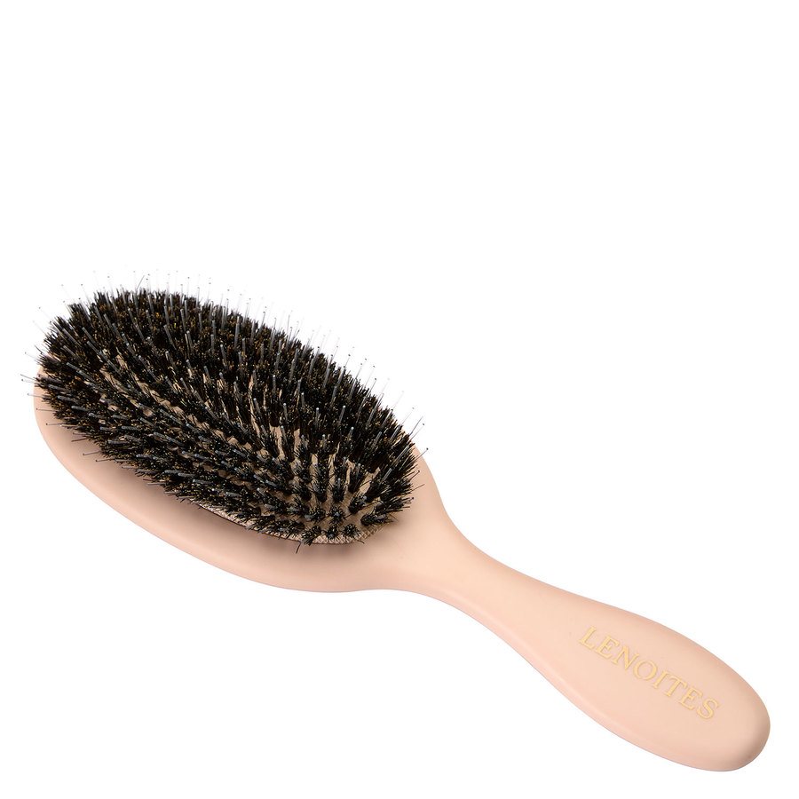 Lenoites Hair Brush Wild Boar with Pouch and Cleaner Tool Blush