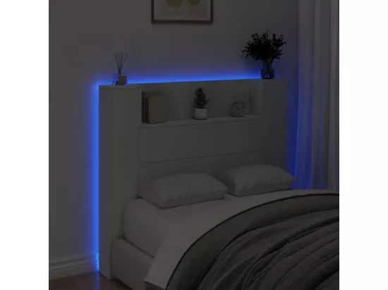 Armoire tête de lit avec LED blanc 120x16,5x103,5