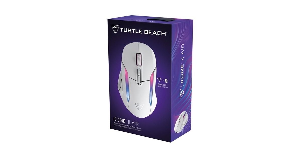 Turtle BeachKone II Air gaming muis  (Wit, 50 - 26.000 Dpi, RGB, USB / 2,4 GHz / Bluetooth)