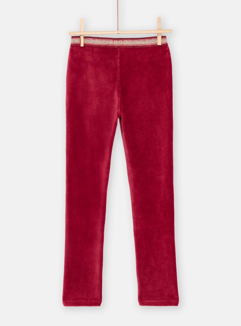 Pantalon prune en velours fille