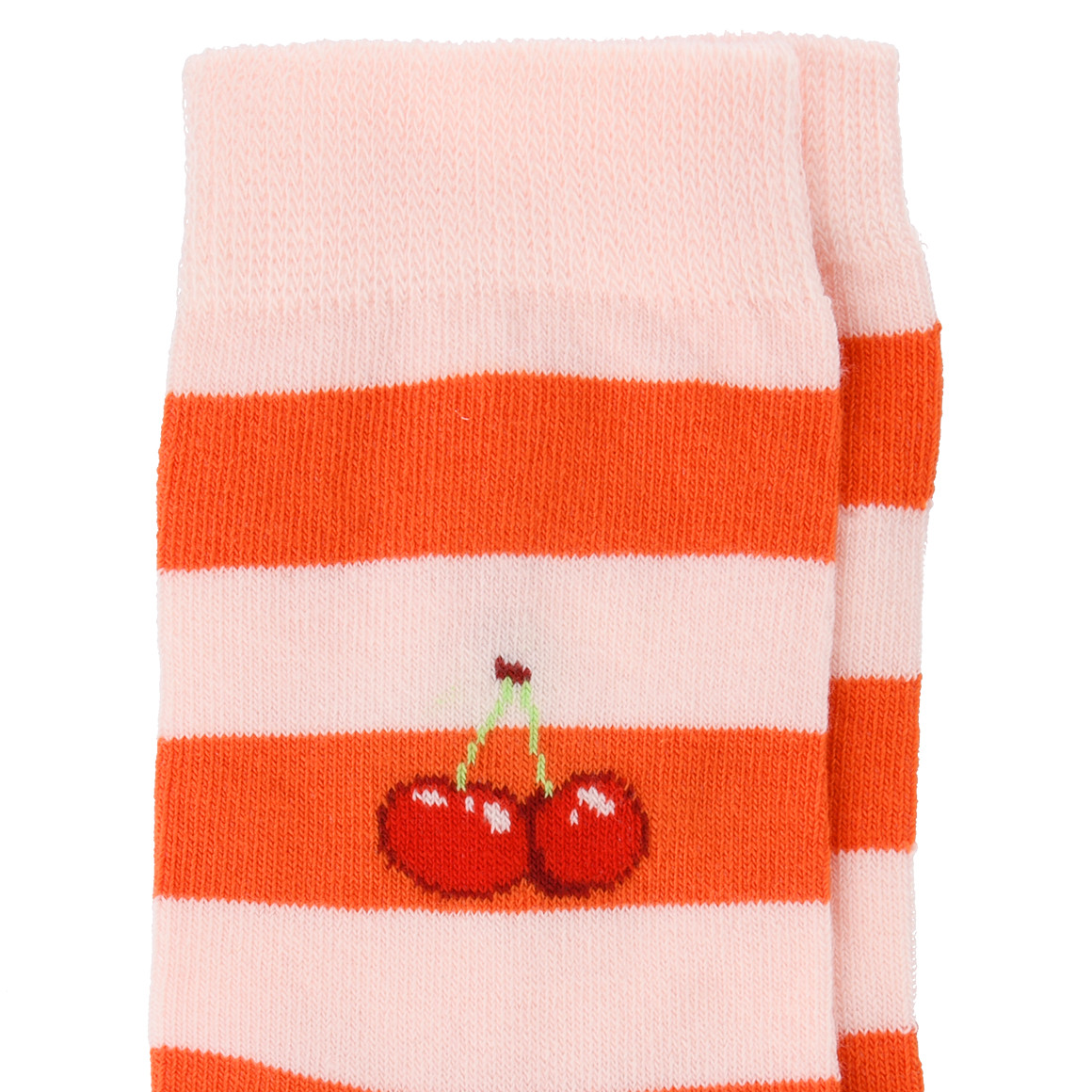 Gina Benotti 1 Paar Damen Socken mit Kirsch-Motiven rosa / orange
