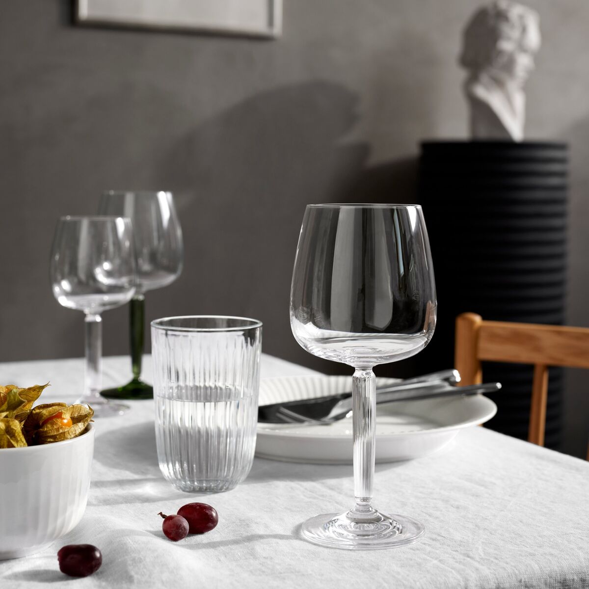 Hammershøi rødvinsglass Ø 9,5 cm 2 stk, klar
