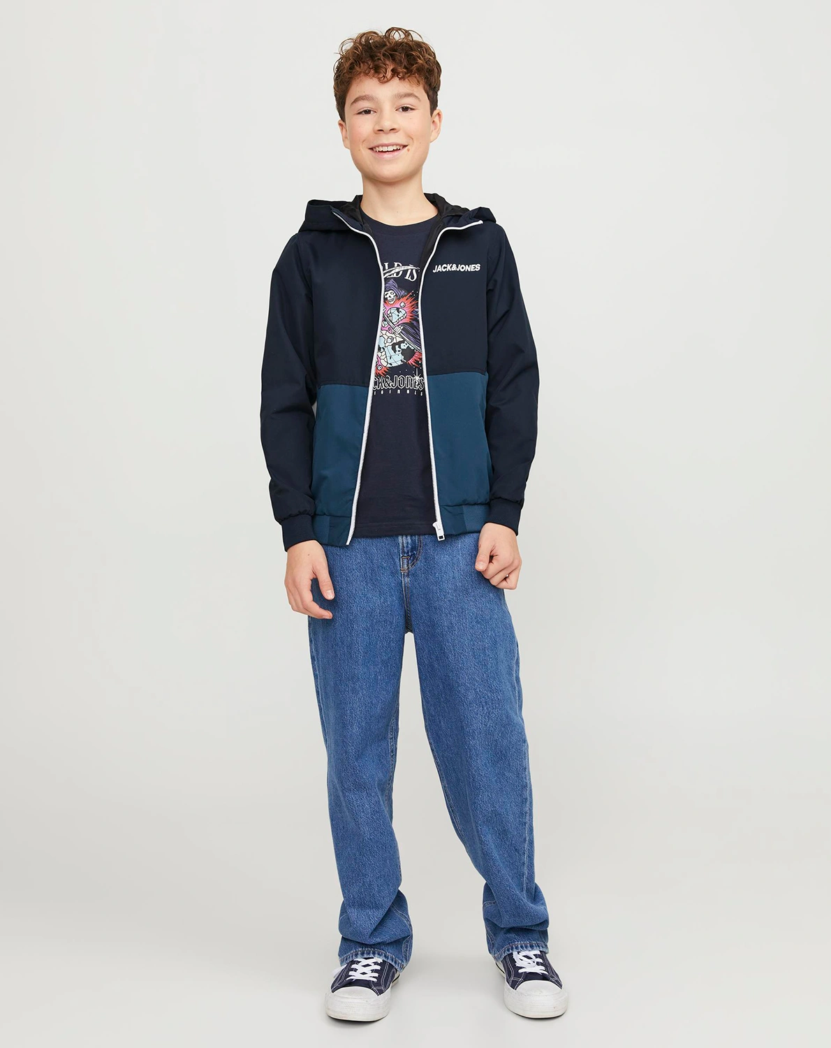 Softshelljacke JJERUSH BLOCKING HOOD BOMBER in navy blazer