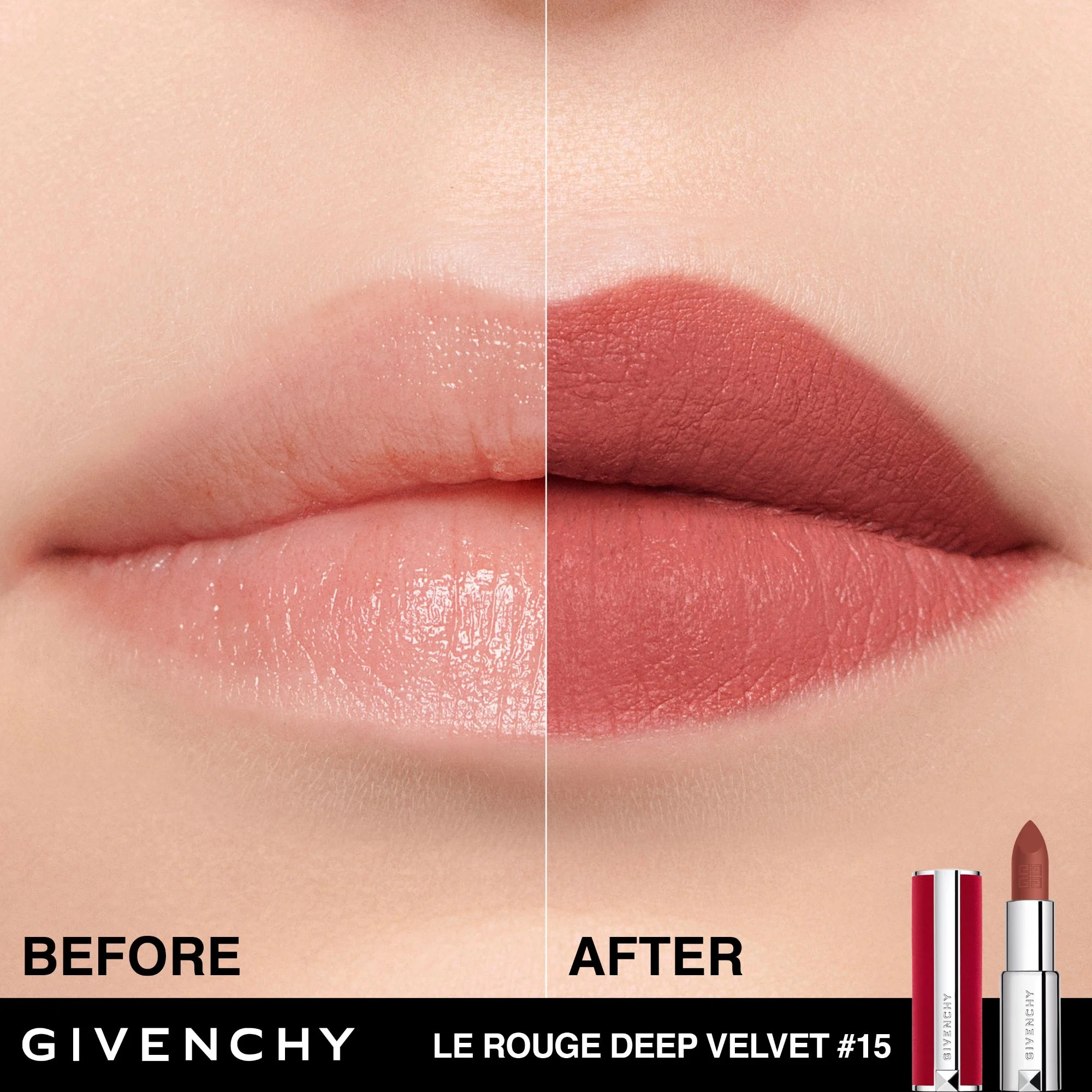 Le Rouge Deep Velvet - Rouge à lèvres fini mat poudré |- 15
