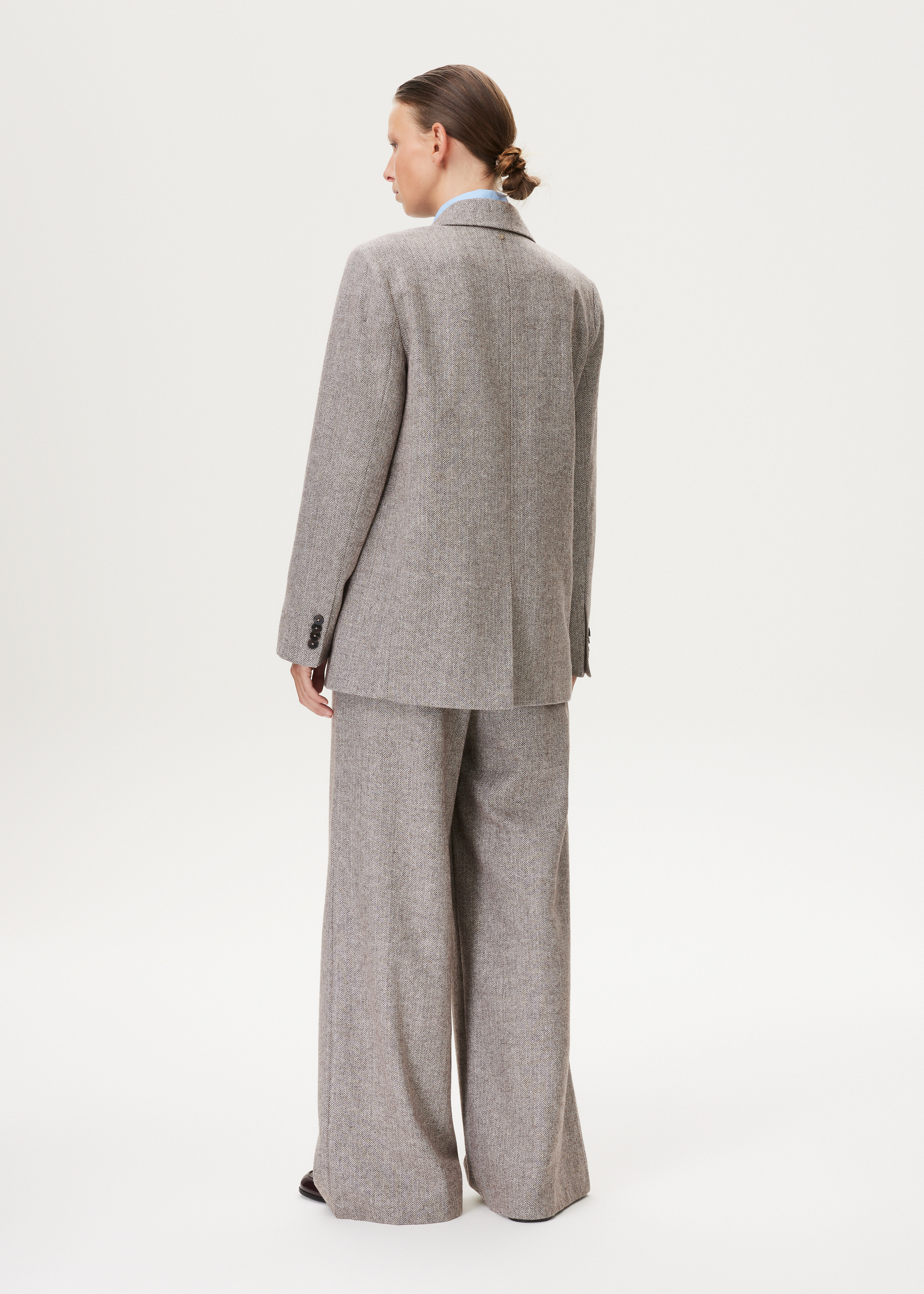 Wijde pantalon wolmix