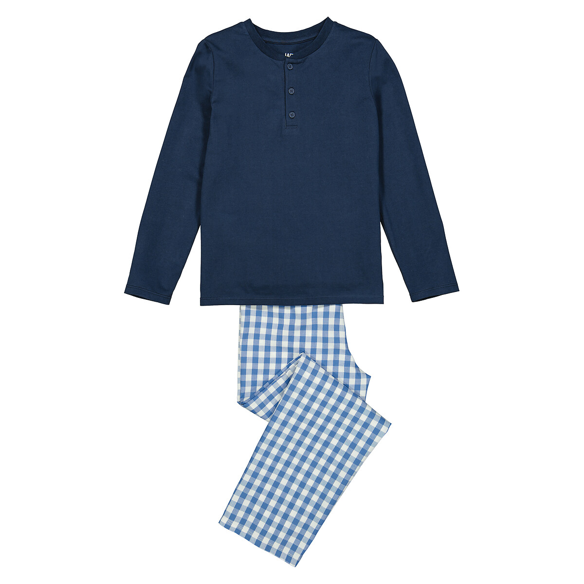 COLEÇÕES LA REDOUTE<br>Pijama de algodão, calças xadrez