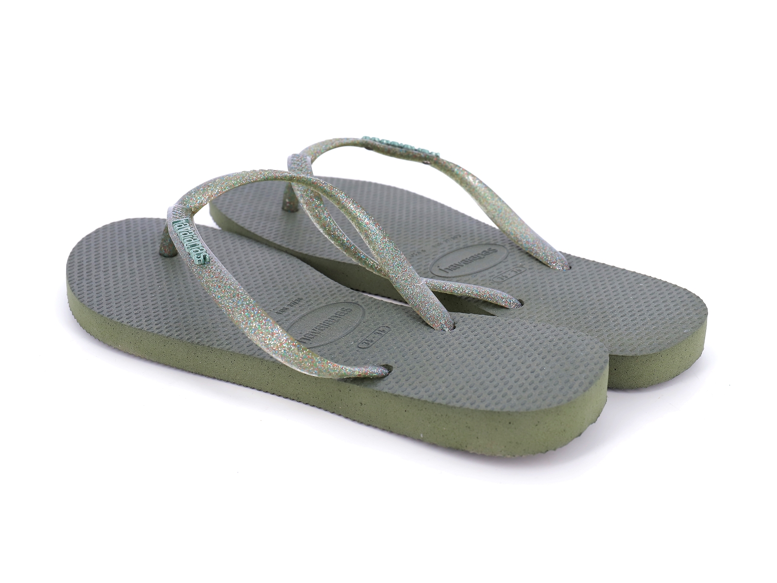 Havaianas-SLIM LOGO METALLI 4119875 Plastique Kaki