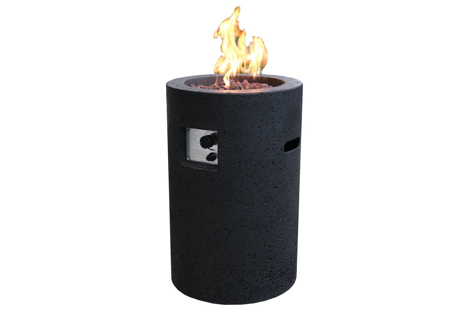 Lava Tube peiskrukke Sort med regulator. 45x45