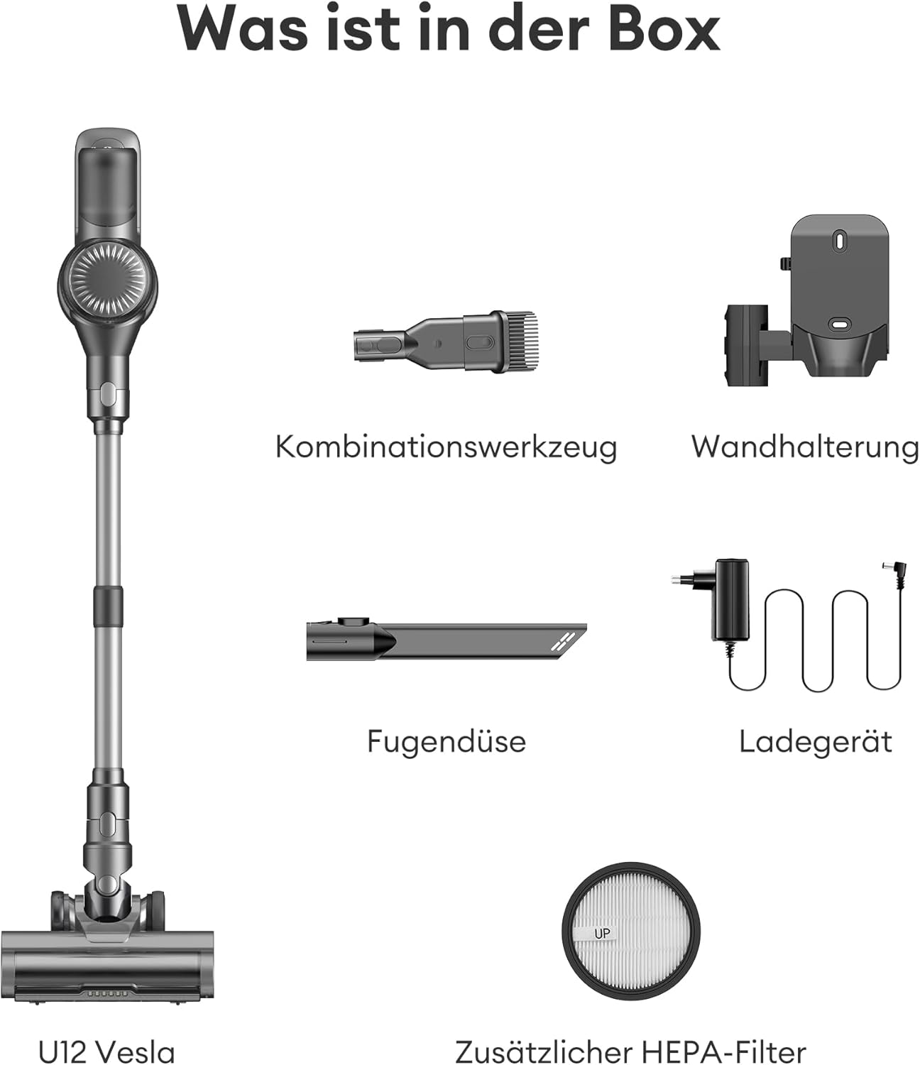 Ultenic U12 Vesla Akku Staubsauger 45000Pa, Tech Green Eye™, Verbesserte Anti-Tangle-Bürste, Staubsauger Kabellos mit Automatikmodus, Stielstaubsauger für Teppich Hartböden Tierhaare