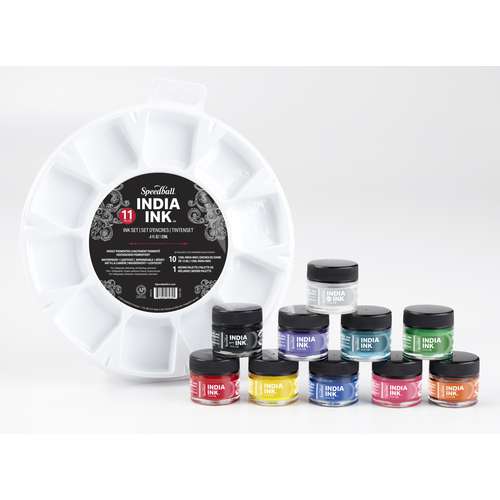 Speedball® INDIA INK™ Tusche, 10er-Set   Malpalette