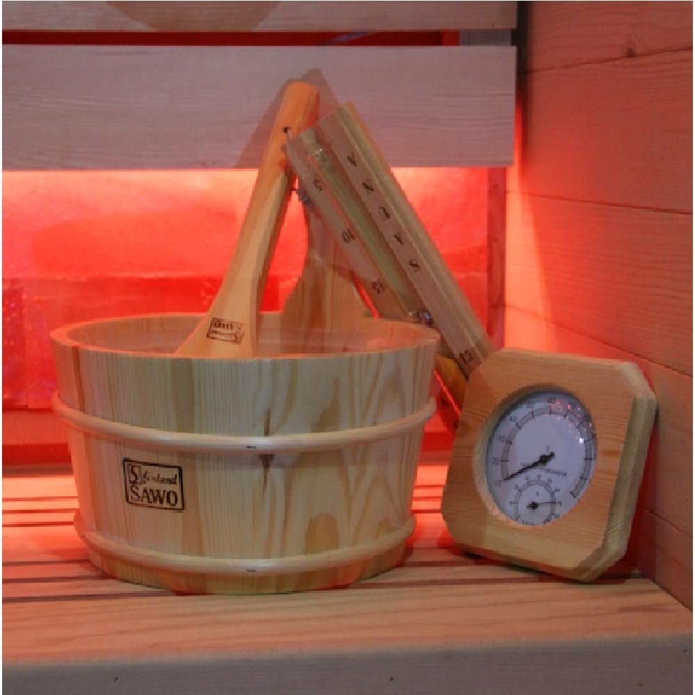 Bagno Italia Finnische Sauna 130 x 110 cm mit Radio-Ofen Bluetooth LED-Leuchten