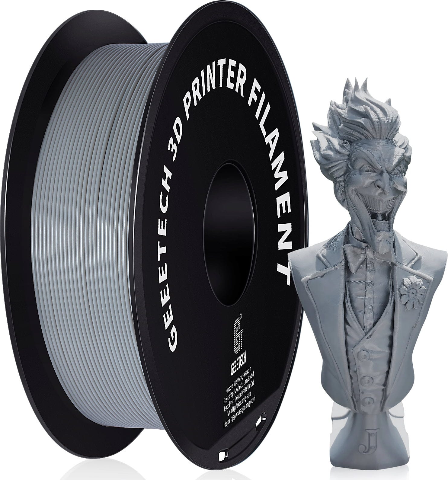 GEEETECH  PETG Grey, 1,75 mm / 1000 g    Benutzerfreundliches 3D-Druckfilament mit hoher Steifigkeit