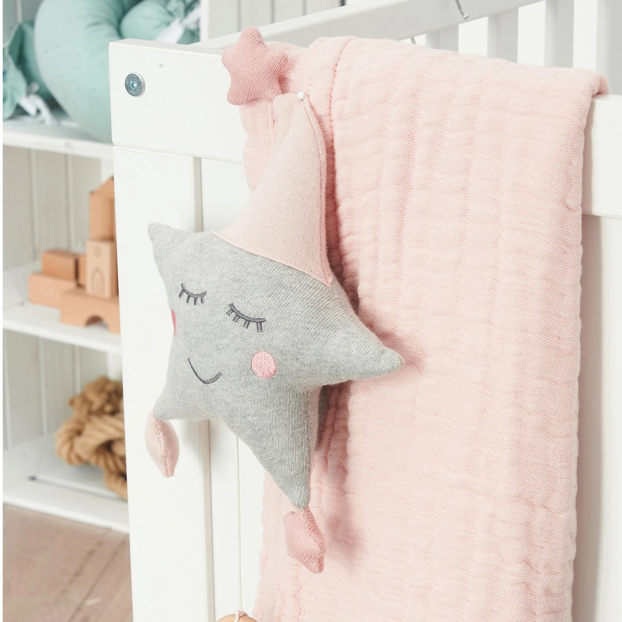 Nordic Coast Company Musselindecke rosa 80 x 80 cm
