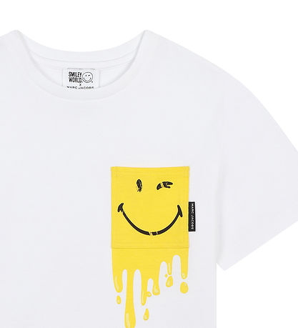 Little Marc Jacobs T-Shirt - Weiß/Gelb m. Smiley