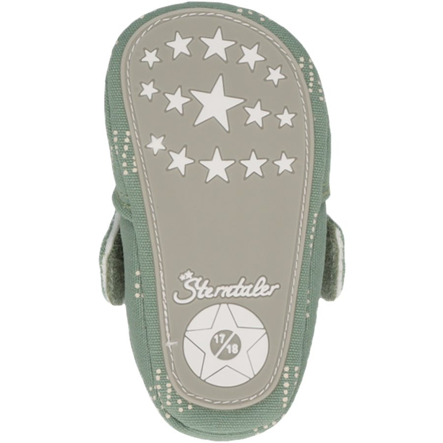 Sterntaler Babykrabbelschuh Pünktchen steingrün