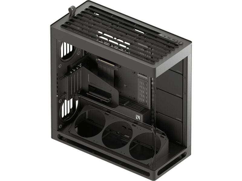 HAVN PC-Gehäuse HS 420 VGPU Schwarz Midi‑Tower-Gehäuse mit integriertem vertikalen‑GPU‑Kit für optimalen GPU-Luftstrom