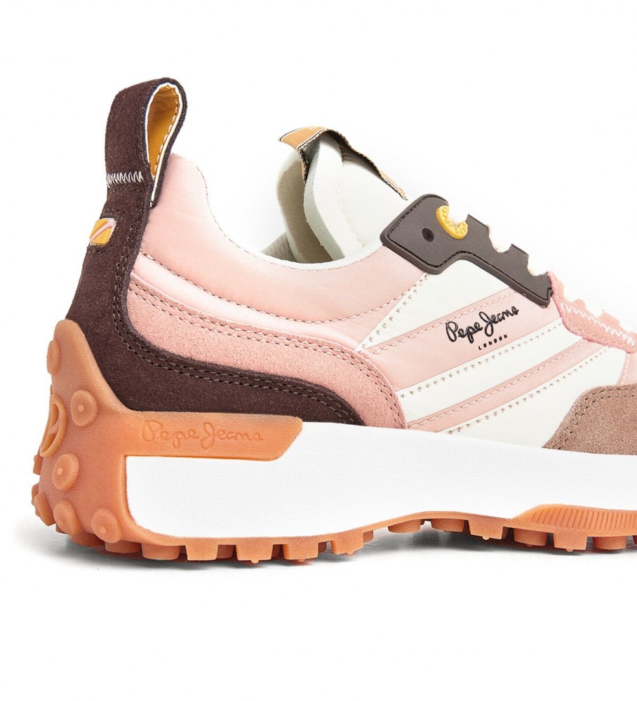 Tênis Pepe Jeans Lucky Grand de couro rosa