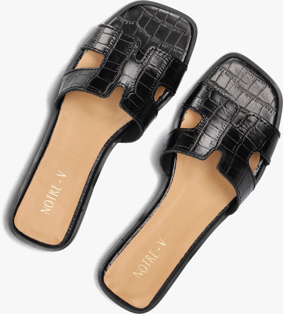 zwarte notre-v slippers as-16221
