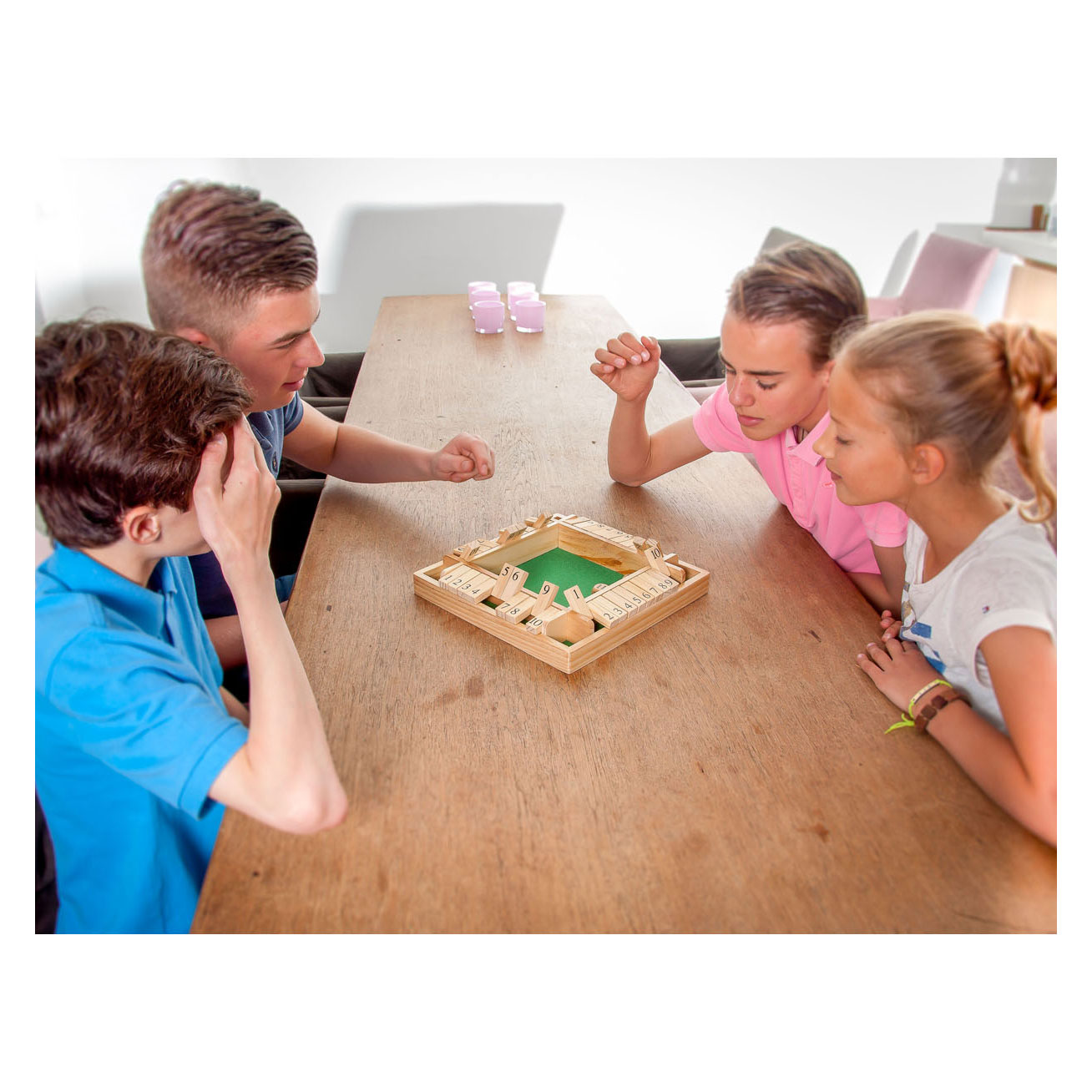 Shut the Box Houten Dobbelspel, 4 spelers
