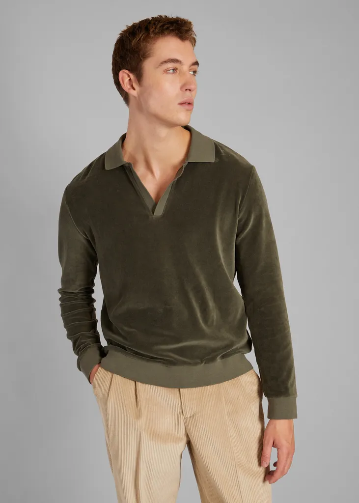 Polo en velours rasé en coton bio L'Exception Paris