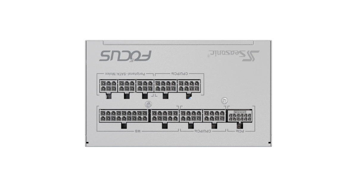 SeasonicFOCUS-GX-750-V4 ATX3.0 modulaire 750 watt voeding   (Wit, 1x 12VHPWR, 2x PCIe)