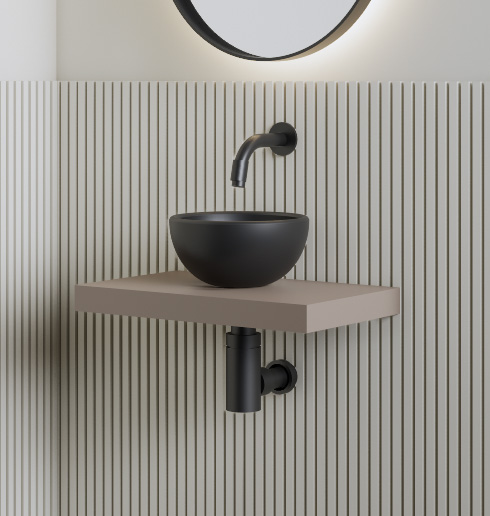 Gliss Design Leto fonteinplank 40x25cm taupe