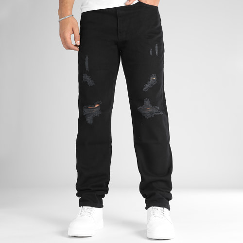 Jean Relaxed Fit Avec Destroy 2777 Noir Denim