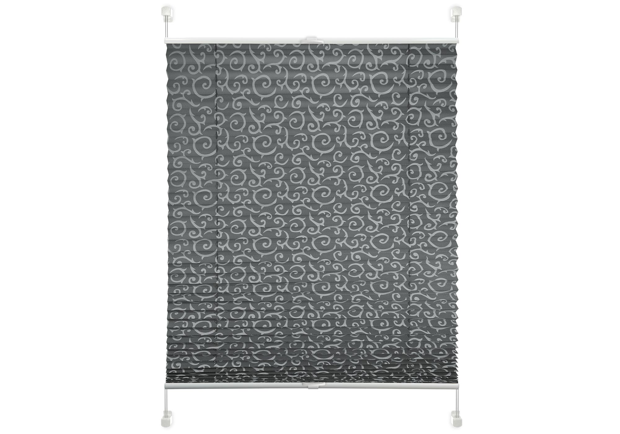 homara Plissee - grau - floral - 40x130 cm