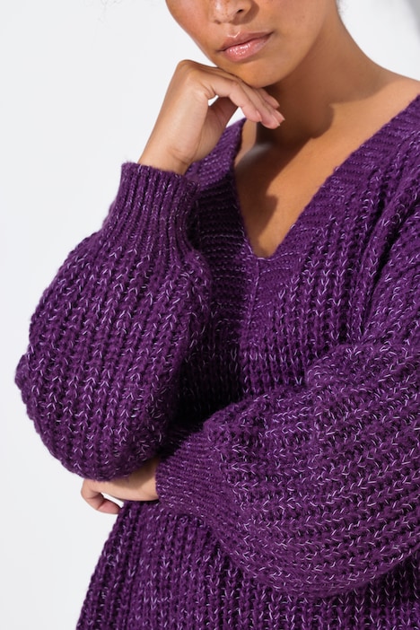 Pullover, oversized, V-Ausschnitt