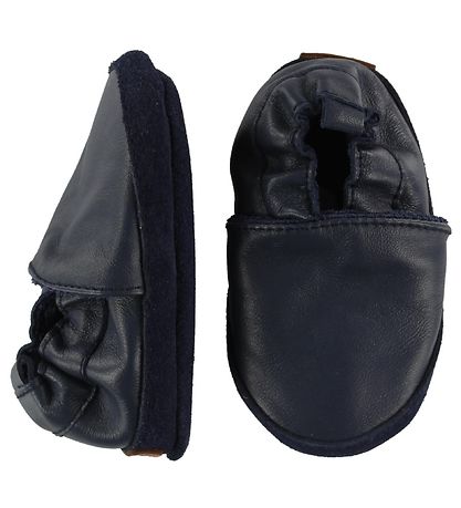 Melton Leder-Krabbelschuhe - Navy