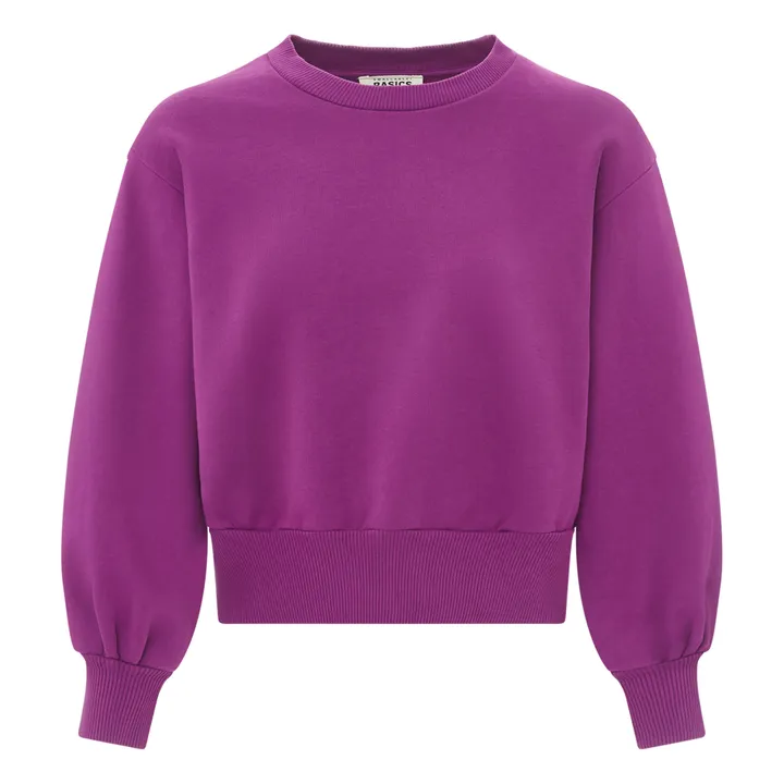 SMALLABLE BASICS Sweat Boxy Femme Molleton Bio | Violet