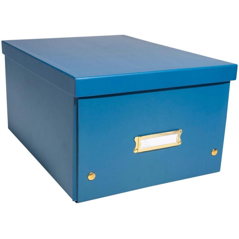 Boîte de rangement à plat carton 27x36x19cm Néo Déco - Bleu de France