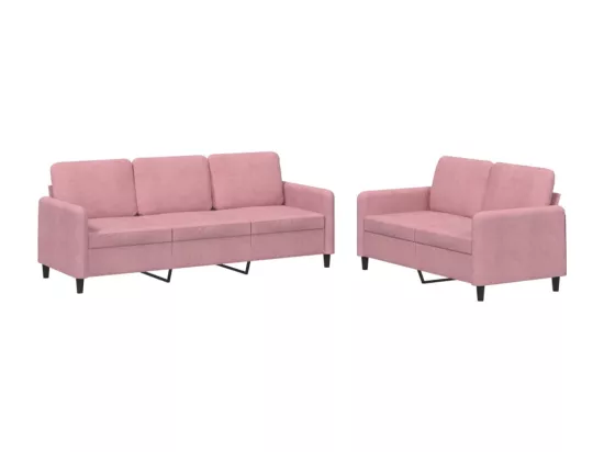 Ensemble de canapés 2 pcs rose velours