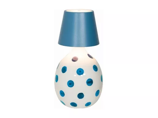 Lido Bouteille en céramique à pois bleu Zafferano