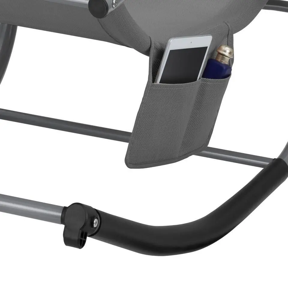 tectake Ligstoel Taya, ergonomisch, schommelfunctie, Grijs