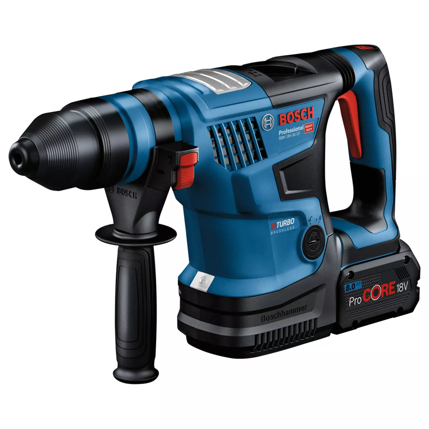 Bosch GBH 18V-34 CF 18V Li-ion accu BiTurbo boorhamer set - 2x ProCORE 18V 8,0 Ah - koolborstelloos