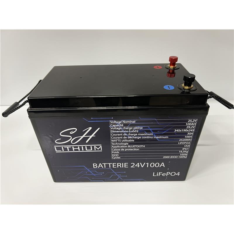 Batterie Lithium Sh Lithium Lifeop4 Format Caisse Bluetooth 24V100amp