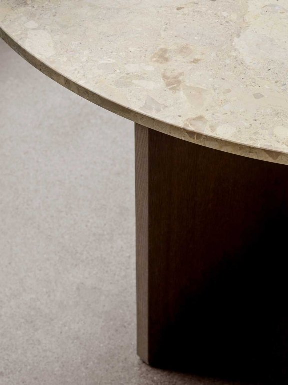 Audo Copenhagen Androgyne eettafel Ø120 naturel eiken, Kunis Breccia steen