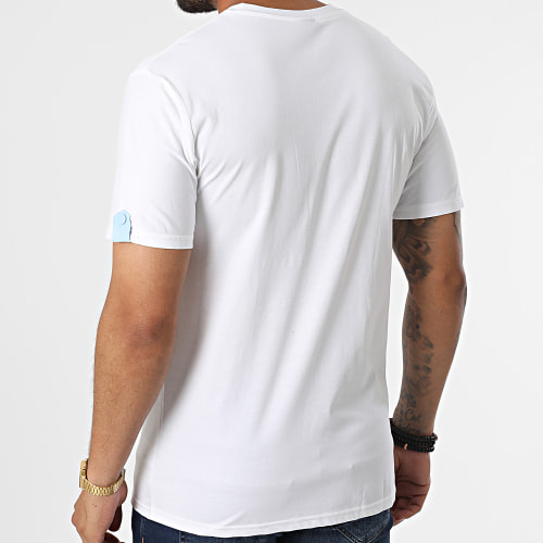 Tee Shirt Poche T8814 Blanc Bleu Clair