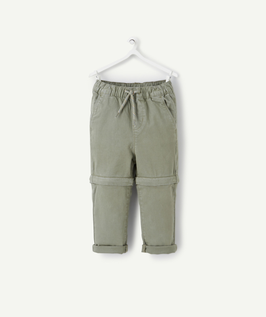 PANTALON CHINO BÉBÉ GARÇON ÉVOLUTIF KAKI AVEC CORDONS