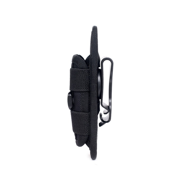 (155x55mm) Taschenlampe Tasche Flexibler 360° Grad Gürtel Schutz Halterung mit Clip - Schwarz