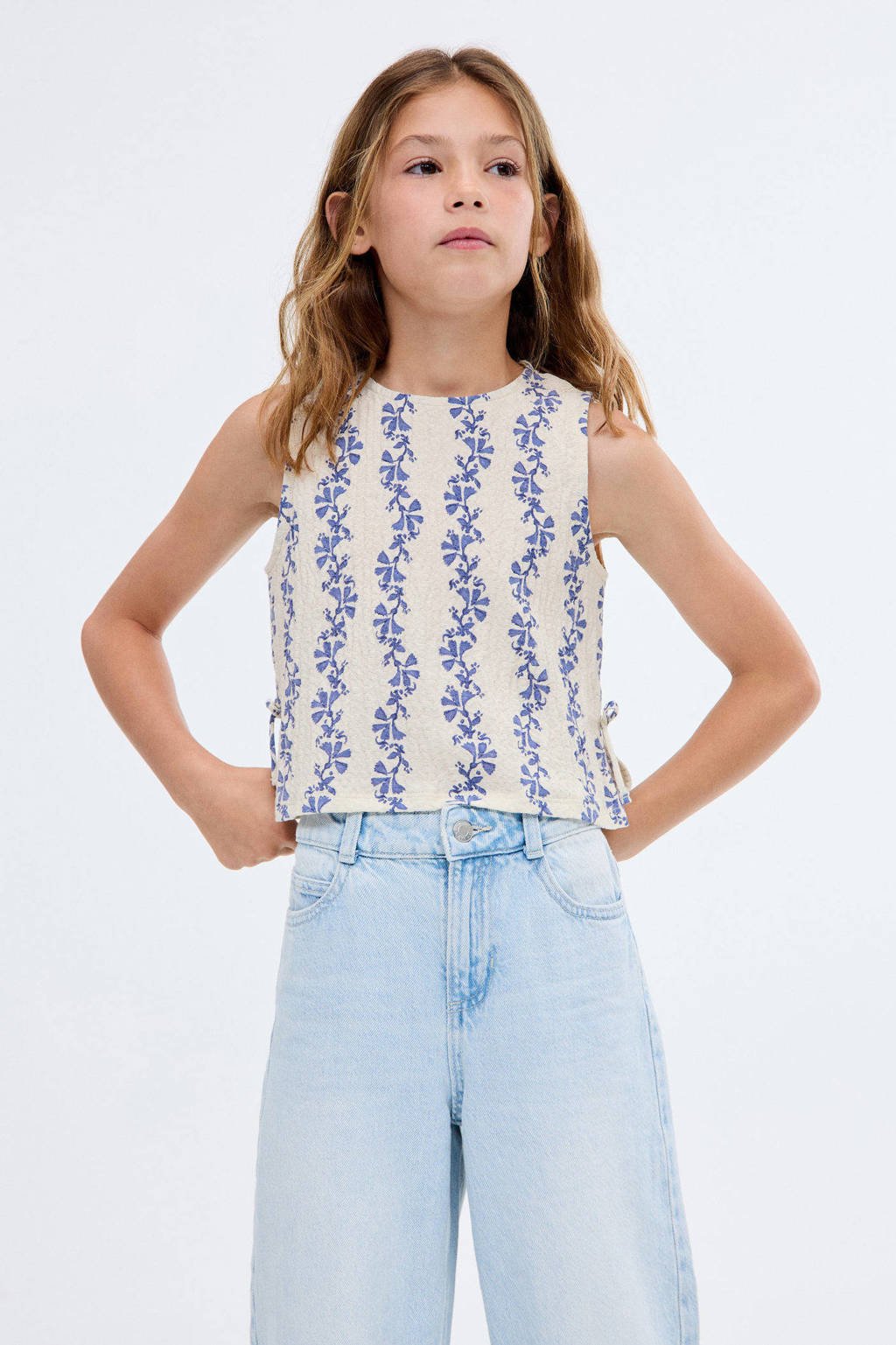 Mango Kids mouwloze top blauw